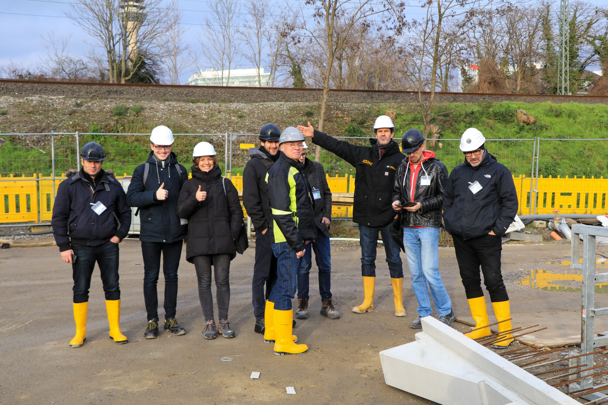 With the team from Eller + Eller Architekten on the building site